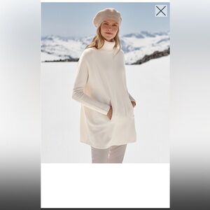 Garnet Hill oversized turtleneck sweater - wool cashmere blend - cream